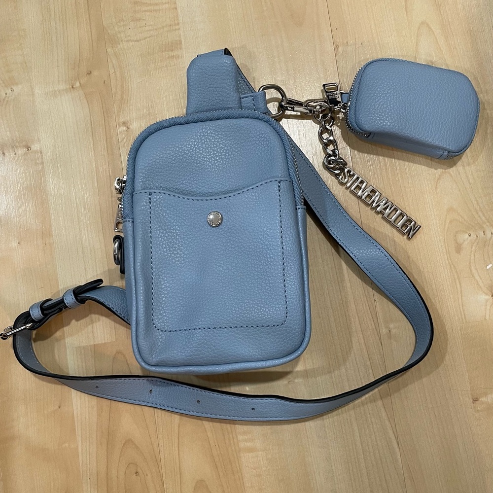 Steve Madden Sky Blue Crossbody Bag with Pouch